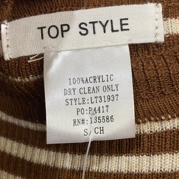 🆕 Striped Ribbed Distressed Top - Picture 3 of 3